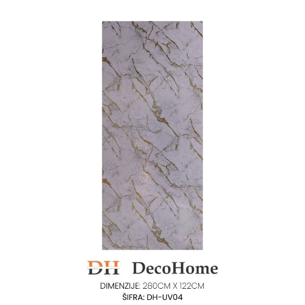 Slika DH-UV04 - PVC zidni panel Embossed zlazni mermer 1220*2800*3