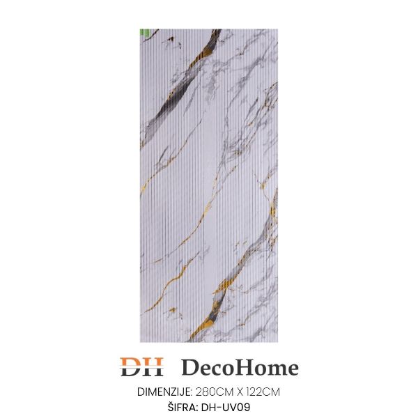 Slika DH-UV09 - PVC zidni panel Fluted-Gilt 1170*2800*3,6