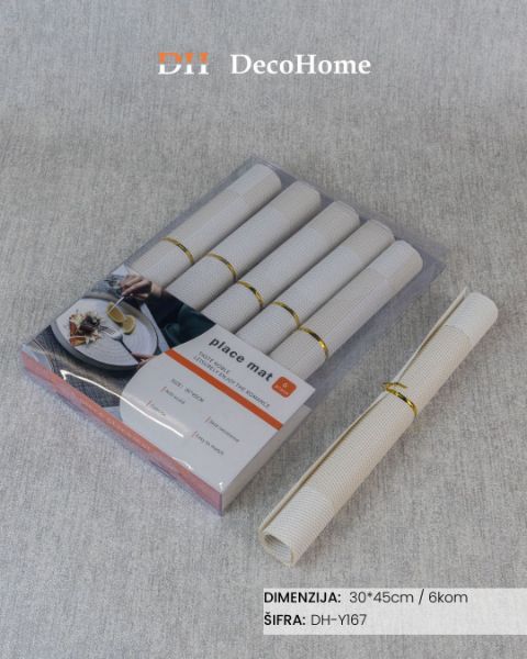 Slika Dekorativni podmetači za tanjire beli 30*45cm / 6kom - DH-Y167