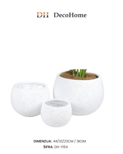 Slika Poliuretanske saksije bele 44/32*23cm / 3kom DH-Y154