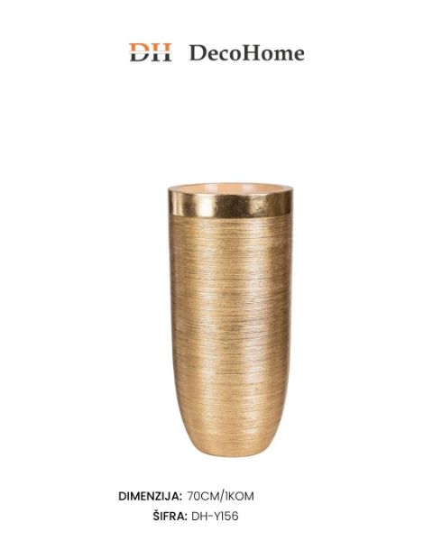Slika Poliuretanska saksija zlatna 70cm / 1kom DH-Y156