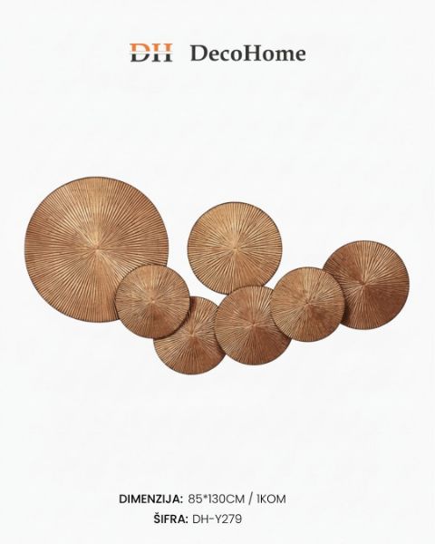 Slika Zidna kompozicija krugovi braon / 1kom - DH-Y279