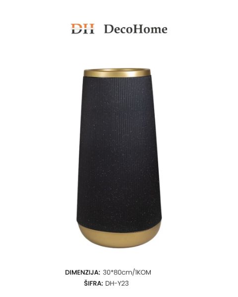 Slika Saksija PVC crno-zlatna 30*80cm / 1kom - DH-Y23