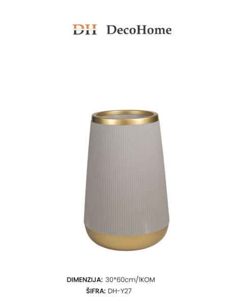 Slika Saksija PVC sivo-zlatna 30*60cm / 1kom - DH-Y27