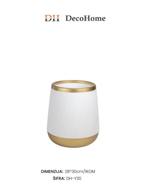 Slika Saksija PVC sivo-zlatna 28*30cm / 1kom - DH-Y30