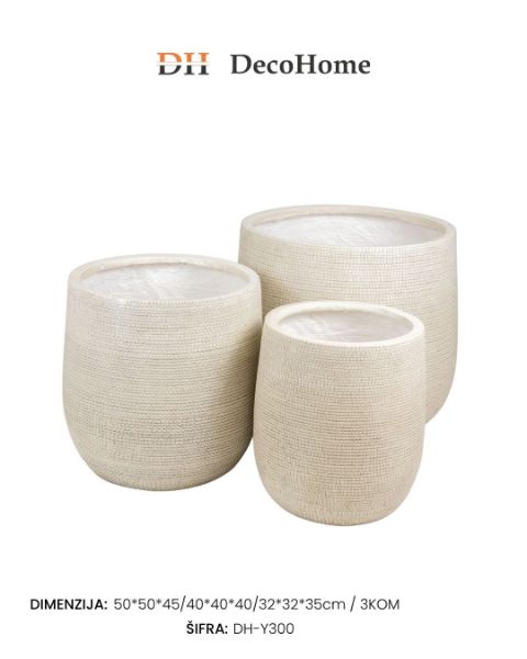 Slika Poliuretanske saksije 50*50*45cm/40*40*40cm/32*32*35cm / 3kom DH-Y300