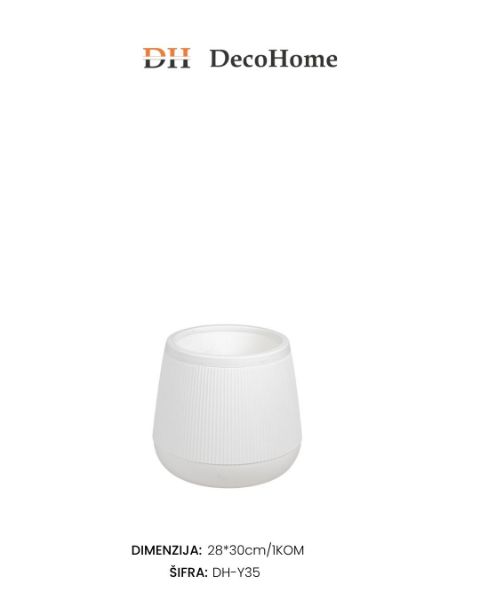 Slika Saksija PVC bela 28*30cm / 1kom - DH-Y35