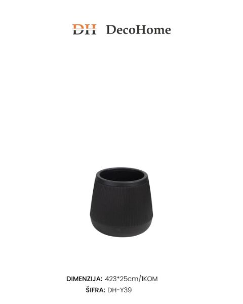 Slika Saksija PVC crna 23*25cm / 1kom - DH-Y39