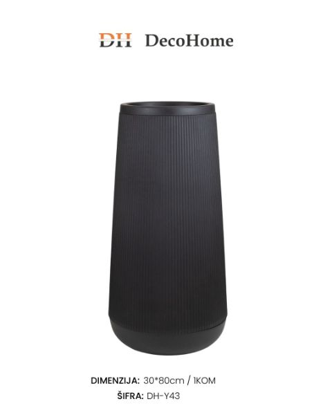 Slika Saksija PVC crna 30*80cm / 1kom - DH-Y43