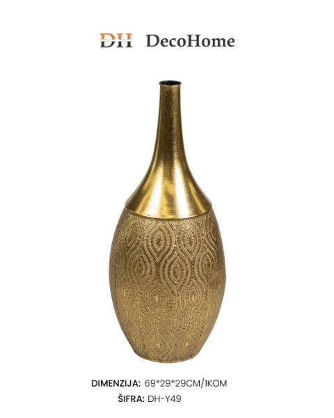 Slika Metalna vaza zlatna 69*29*29cm / 1kom - DH-Y49