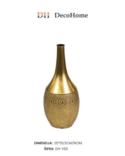 Slika Metalna vaza zlatna 25*55,5cm / 1kom - DH-Y50