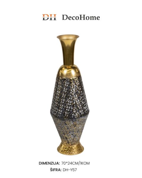 Slika Metalna vaza zlatna 70*24cm / 1kom - DH-Y57