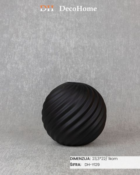 Slika Keramička vaza crna 23.3*22cm /1kom - DH-Y129
