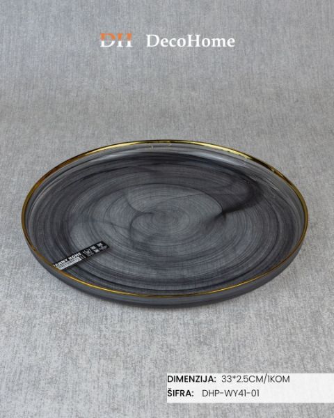 Slika Stakleni tanjir 33*2.5cm / 1kom - DHP-WY41-01