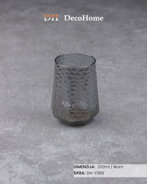 Slika Staklena čaša siva 320ml / 1kom DH-Y399