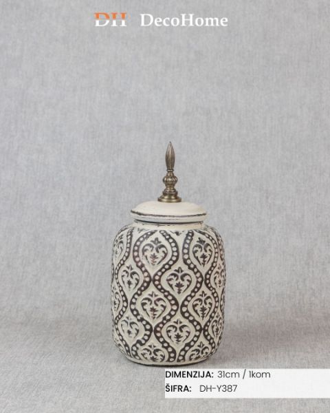 Slika Dekorativna vaza sa poklopcem 31cm / 1kom - DH-Y387