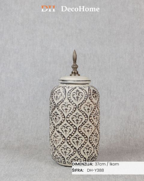 Slika Dekorativna vaza sa poklopcem 37cm / 1kom - DH-Y388