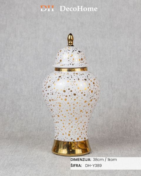 Slika Dekorativna vaza sa poklopcem 38cm / 1kom - DH-Y389