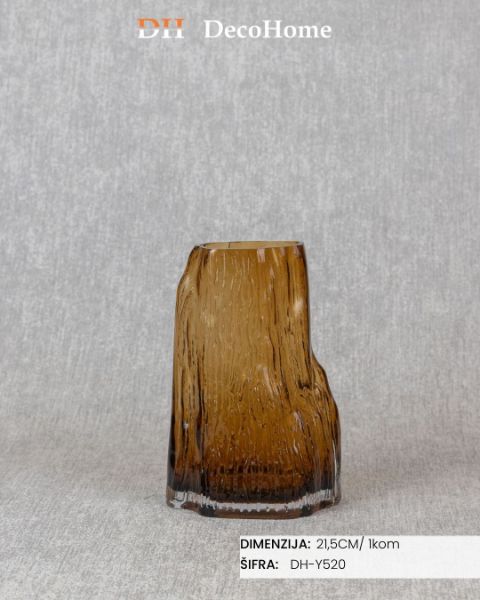 Slika Staklena žuta vaza 21,5cm / 1kom - DH-Y520