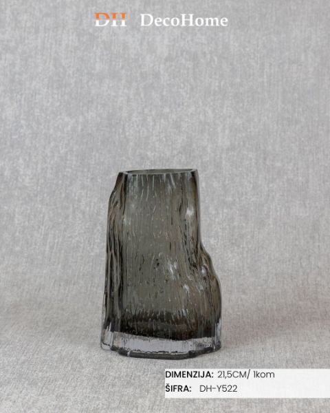 Slika Staklena crna vaza 21,5cm / 1kom - DH-Y522