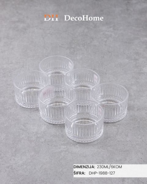 Slika Staklene činije 230ml / 6kom - DHP-1988-127