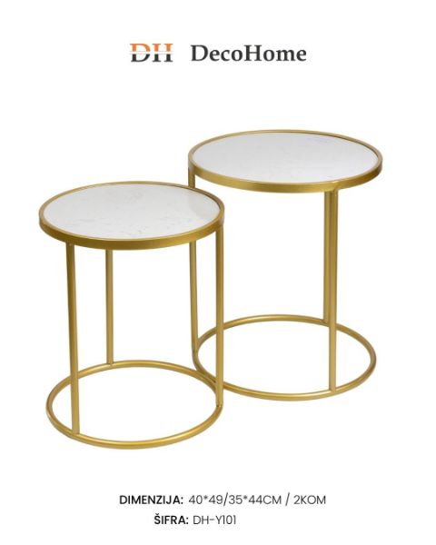 Slika Dekorativni stolovi / zlatni / 40*49cm/35*44cm / 2kom DH-Y101