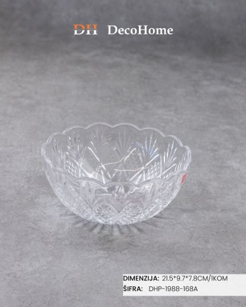 Slika Staklena činija 21,5*9,7*7,8cm / 1kom - DHP-1988-168A