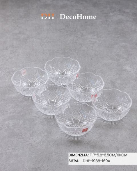 Slika Staklene činije 11.7*5.8*6.5cm / 6kom - DHP-1988-169A