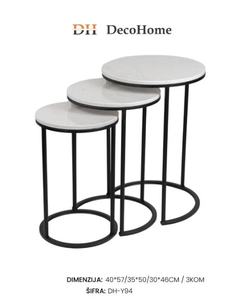 Slika Dekorativi stolovi / crni / 40*57cm/35*50cm/30*46cm / 3kom - DH-Y94