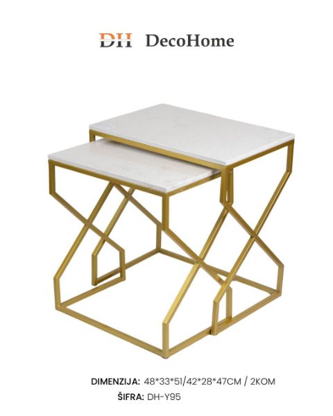 Slika Dekorativni stolovi / zlatni / 48*33*51cm/42*28*47cm /2kom DH-Y95