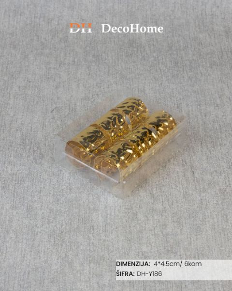 Slika Ukrasi za salvete zlatni 4*4,5cm / 6kom - DH-Y186