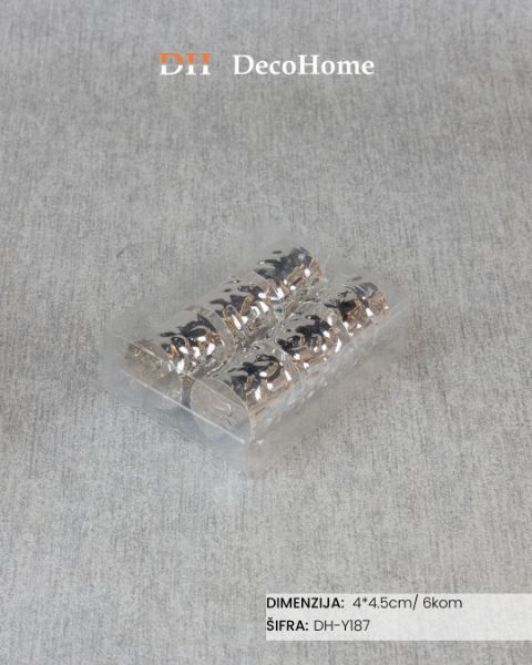 Slika Ukrasi za salvete srebrni 4*4,5cm / 6kom - DH-Y187