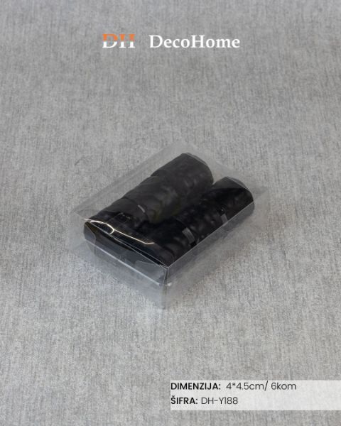 Slika Ukrasi za salvete crni 4*4,5cm / 6kom - DH-Y188