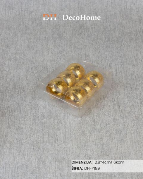 Slika Ukrasi za salvete zlatni 2,8*4cm / 6kom - DH-Y189