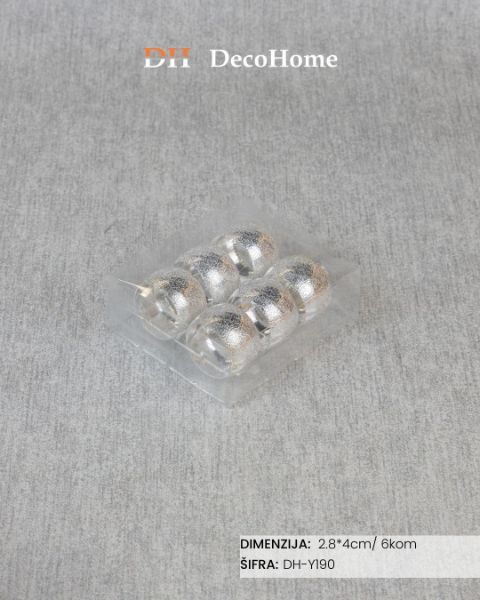 Slika Ukrasi za salvete srebrni 2,8*4cm / 6kom - DH-Y190