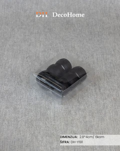 Slika Ukrasi za salvete crni 2,8*4cm / 6kom - DH-Y191