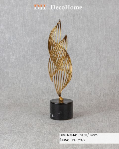 Slika Dekorativni zlatni ukras - crno postolje 32cm / 1kom - DH-Y377