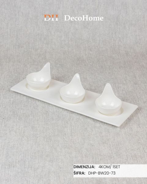 Slika Porcelanske činije sa postoljem / 3kom - DHP-BW20-73
