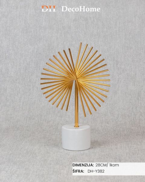 Slika Dekorativni zlatni ukras - belo postolje 28cm / 1kom - DH-Y382