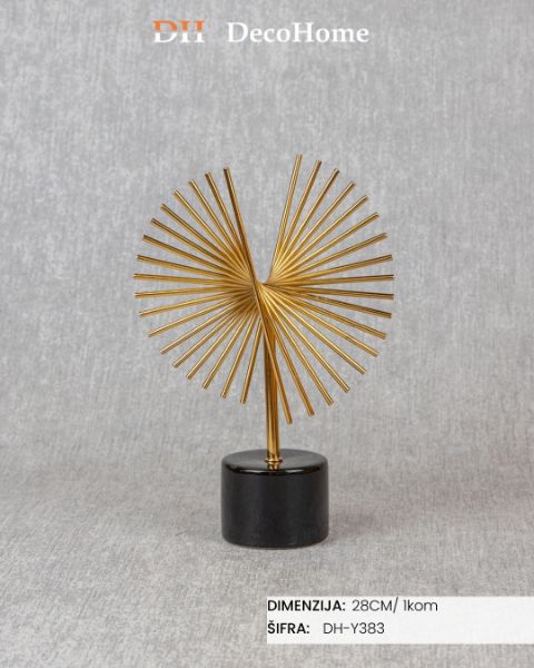 Slika Dekorativni zlatni ukras - crno postolje 28cm / 1kom - DH-Y383