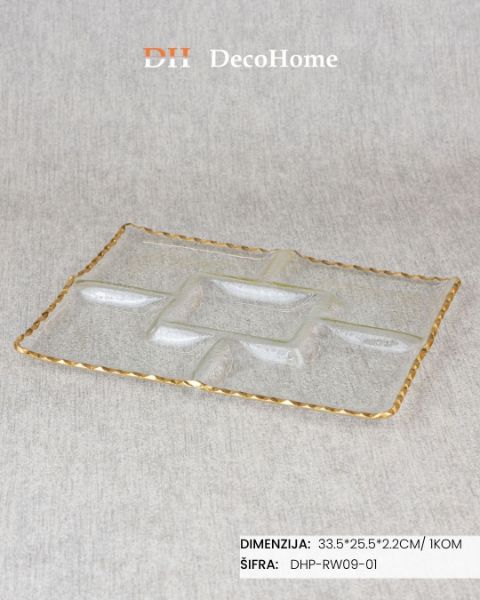 Slika Staklena činija 33.5*25.5*2.2cm / 1kom - DHP-RW09-01