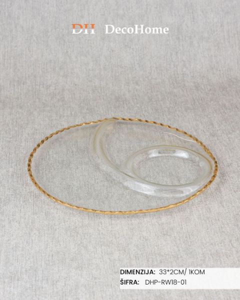 Slika Staklena činija 33*2cm / 1kom - DHP-RW18-01