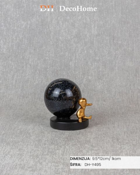 Slika Keramički ukras crna kugla 9,5*12cm/ 1kom - DH-Y495