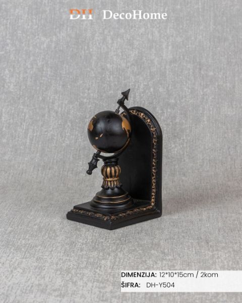 Slika Keramički ukras globusi crno-zlatni 12*10*15cm/ 2kom - DH-Y504