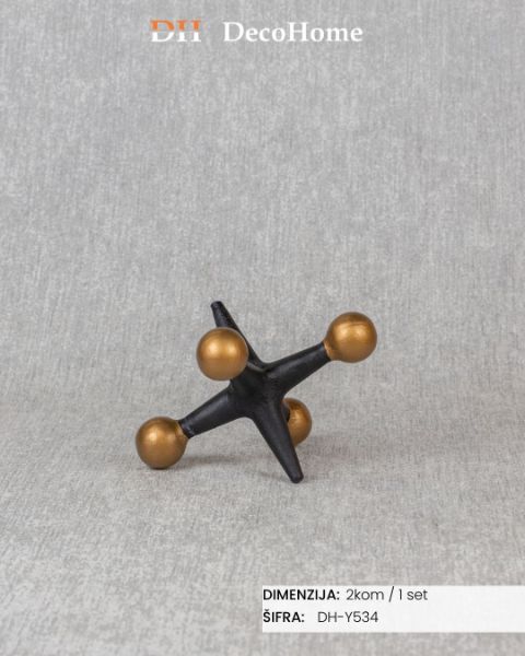 Slika Keramički ukras crno-zlatni atom / 2kom - DH-Y534
