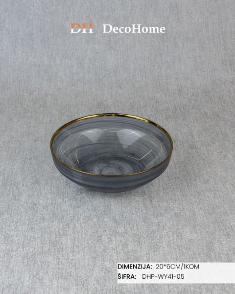 Slika Staklena činija 20*6cm / 1kom - DHP-WY41-05