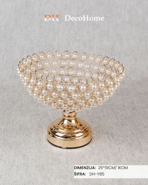 Slika Biserna činija sa zlatnim postoljem 25*19 / 1kom - DH-Y85