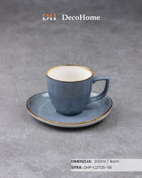 Slika Porcelanska šolja + tacna 200ml / 1kom - DHP-CZT05-118