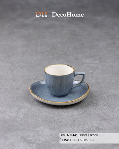 Slika Porcelanska šolja + tacna 80ml / 1kom - DHP-CZT05-119