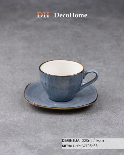 Slika Porcelanska šolja + tacna 220ml / 1kom - DHP-CZT05-66